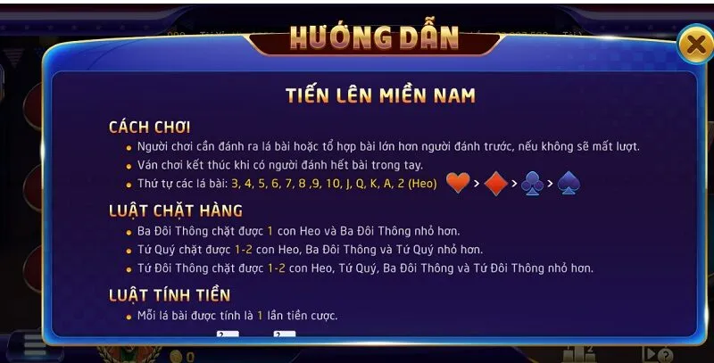 Luật chơi cơ bản Tiến lên miền nam tại HB88
